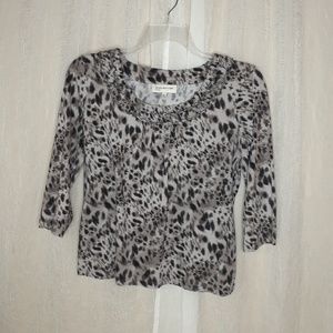 Jones New York Leopard Print Blouse